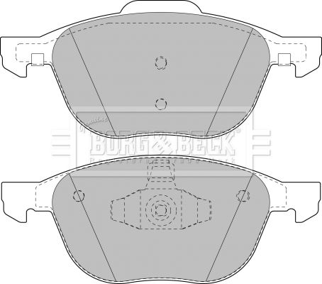 BORG & BECK Комплект тормозных колодок, дисковый тормоз BBP1864